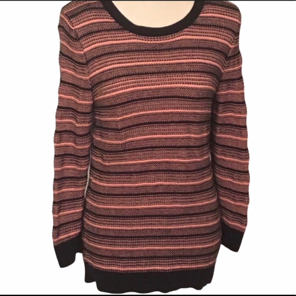 J. Crew Textured Stripe Crew Neck Sweater M